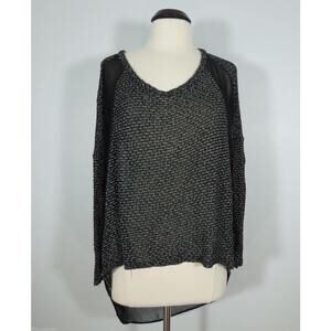 LUSH Sheer Top M MEDIUM High Low Long Sleeves